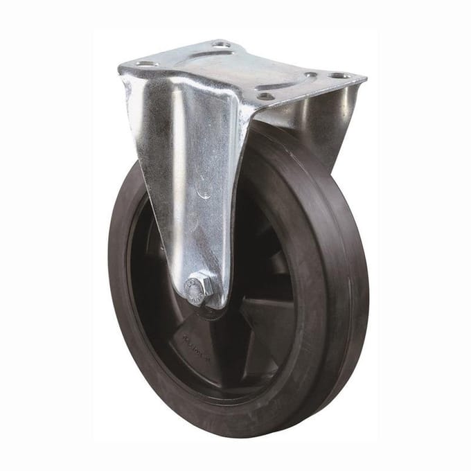 Bokwielen Elastisch rubber zwart Rollager Wiel Ø 200 mm 300 kg - ...