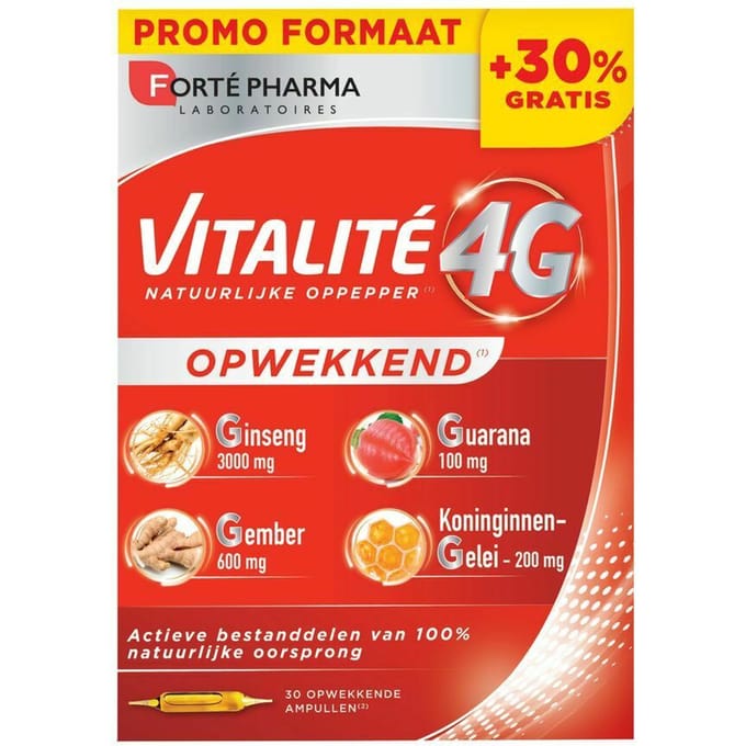 Forté Pharma Vitalité 4G Natuurlijke Oppepper 30 Ampulles