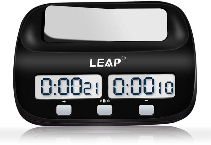 Schaakklok - Digitaal - Timer - Schaken - Plastic - Zwart