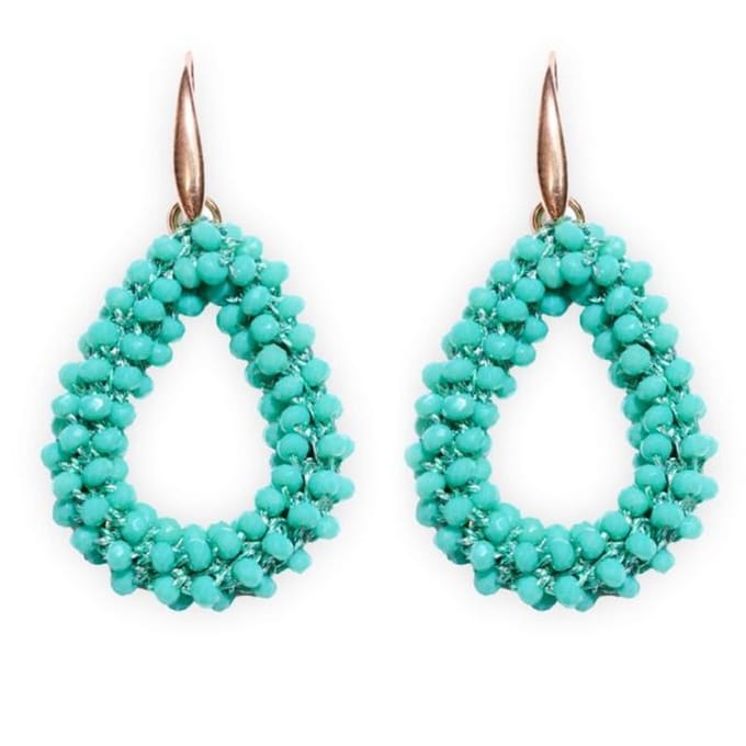 Lajetti - Druppel Oorbel Turquoise - Dames Oorbellen - Beaded Earrings