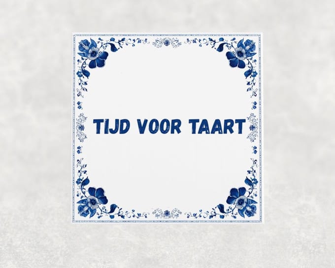 Spreuk tegel 15x15 cm Tijd voor taart