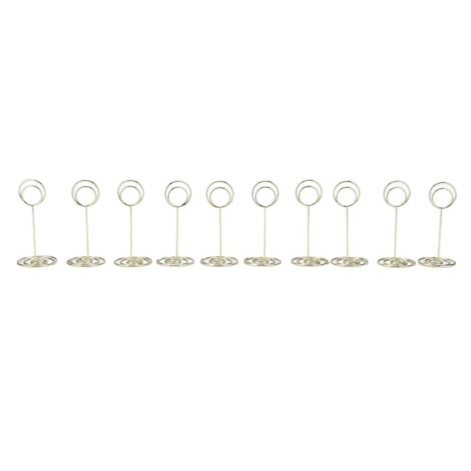 10 Stuks Tafelnummerhouder Galvanisatietechnologie Multifunctioneel Eenvoudig Gebruik Foto Memo Notitie voor beige