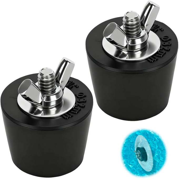 Dailygoods- Zwembad Winterplug - 2 Stuks - Rubber/Roestvrij Staal