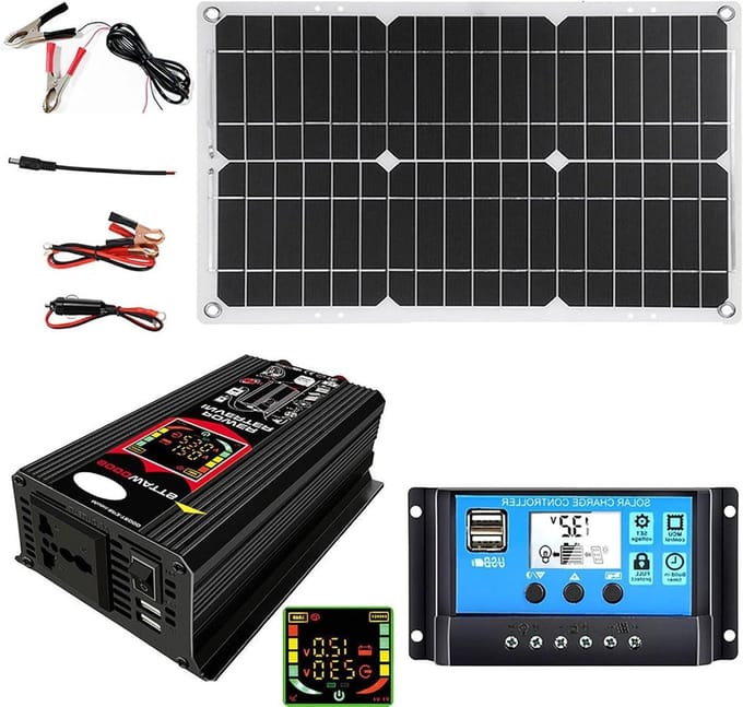 Zonnepaneel Set - Energie Generator - Off-Grid Stroom - 6000W Vermogen - 18W Paneel - Zwart