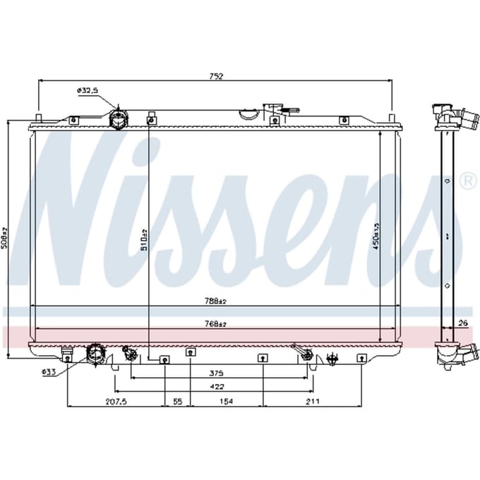 Radiator, motorkoeling NISSENS 69477