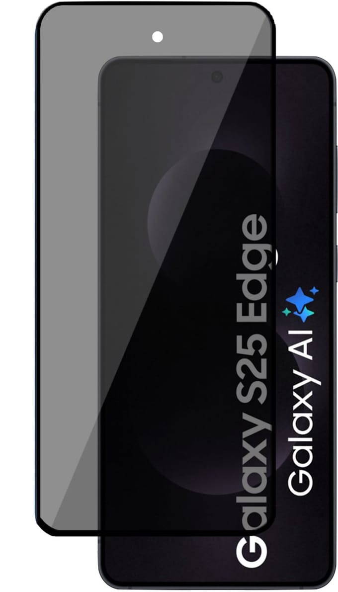 TechNow Privé Screenprotector geschikt voor Samsung Galaxy S25 Edge Screenprotector - Privacy Beschermglas - Rounded - Privacy Proteqt+