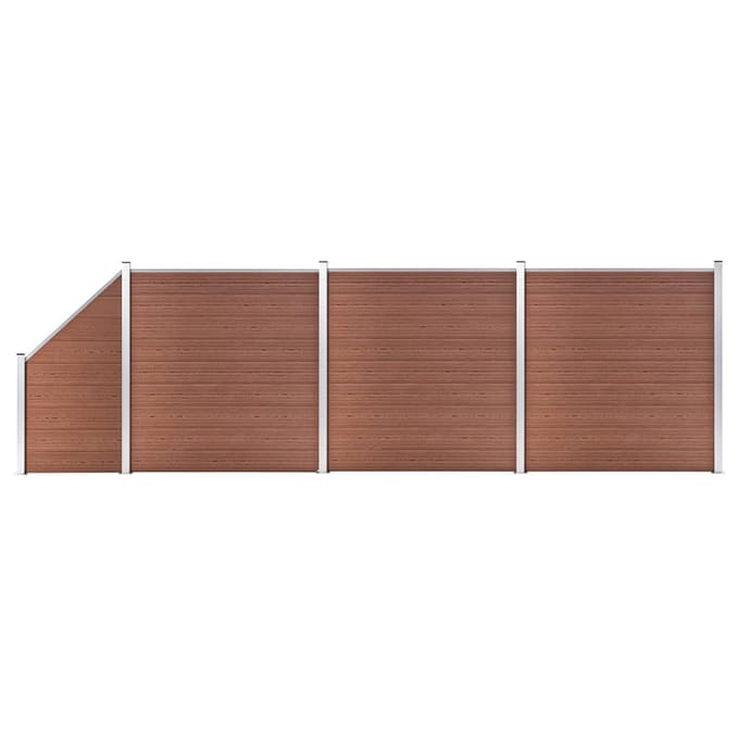 vidaXL - Schuttingset - 3 - vierkant - en - 1 - schuin - 619x186 - cm - HKC - bruin