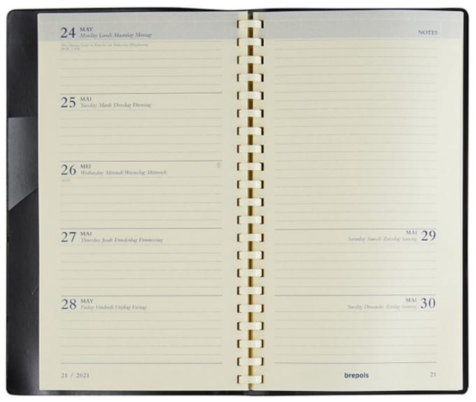 Brepols agendavulling 2026 - NOTAPLAN - Vulling - Weekoverzicht - 1w/2p - 8,9 x 16 cm