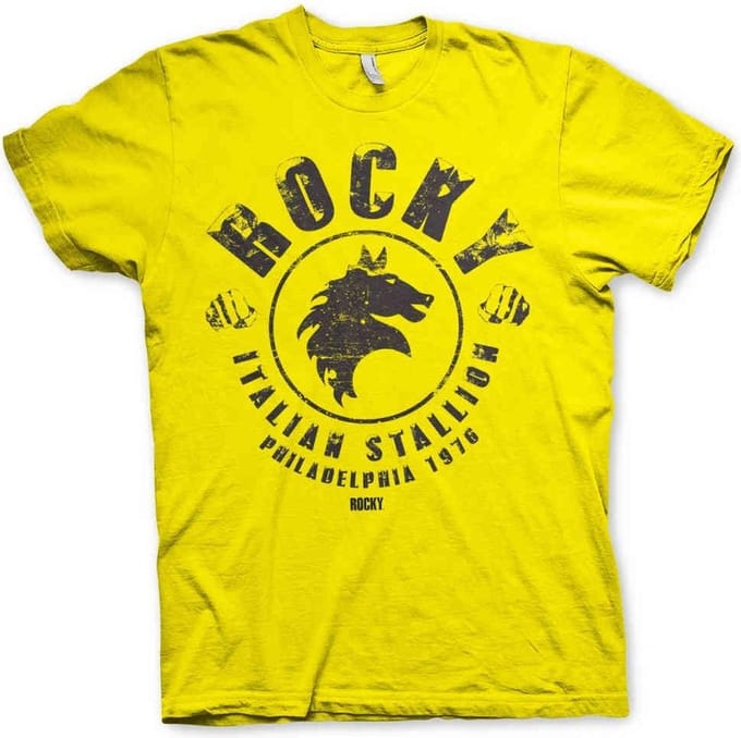 Rocky Heren Tshirt -S- Italian Stallion Geel