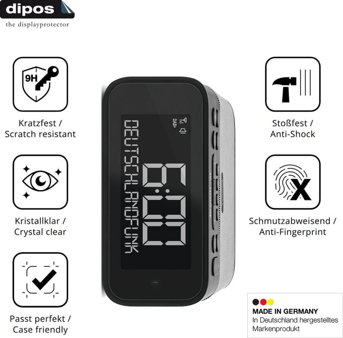 dipos – 2x Pantserfolie geschikt voor TechniSat Digitradio 52 BT | 9H Screenprotector