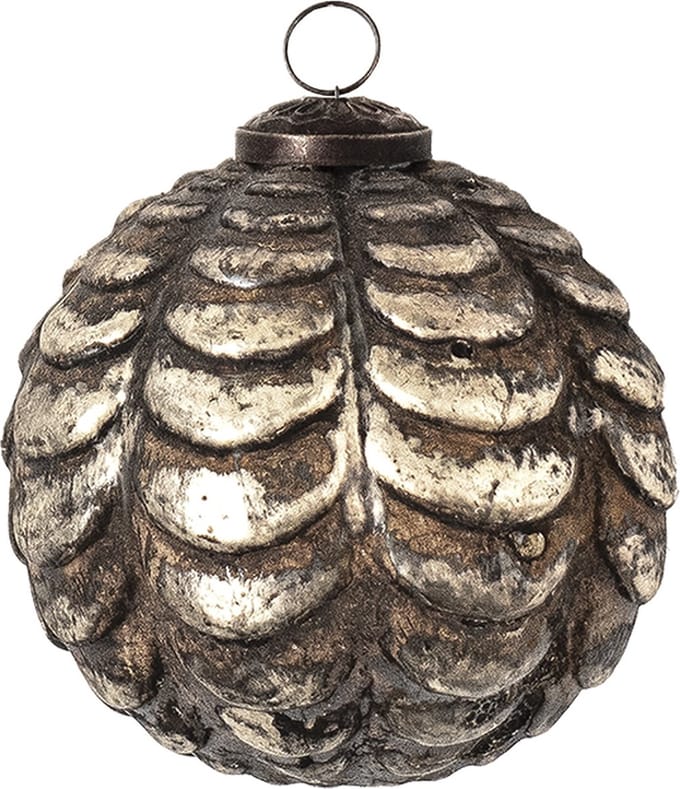 Clayre & Eef Kerstbal Overig Ø 9 cm Bruin Glas Kerstballen