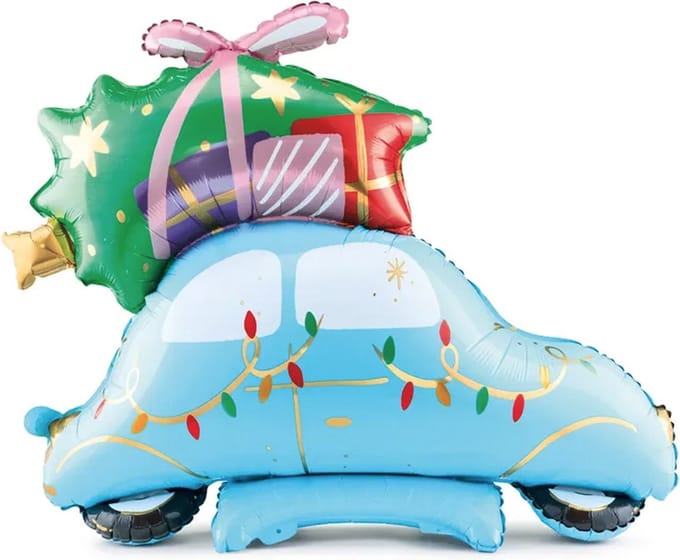 Partydeco - Folieballon Christmas Car 102 x 100 cm