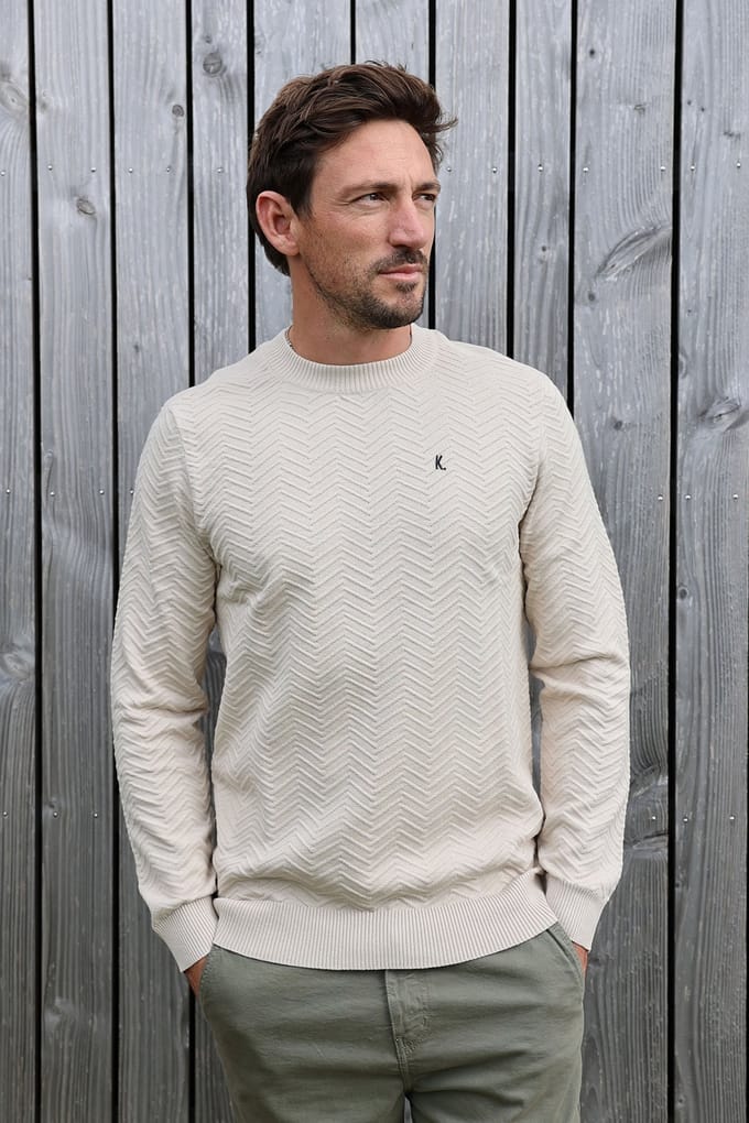Kultivate Kn New Ryan Moonbeam Maat: L | Sweaters Outlet | Heren | Beige