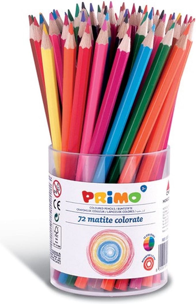 Primo CONF72 PZ MATITEESAG. COLORATE ASS. kleurpotlood 72 stuk(s) Multi kleuren