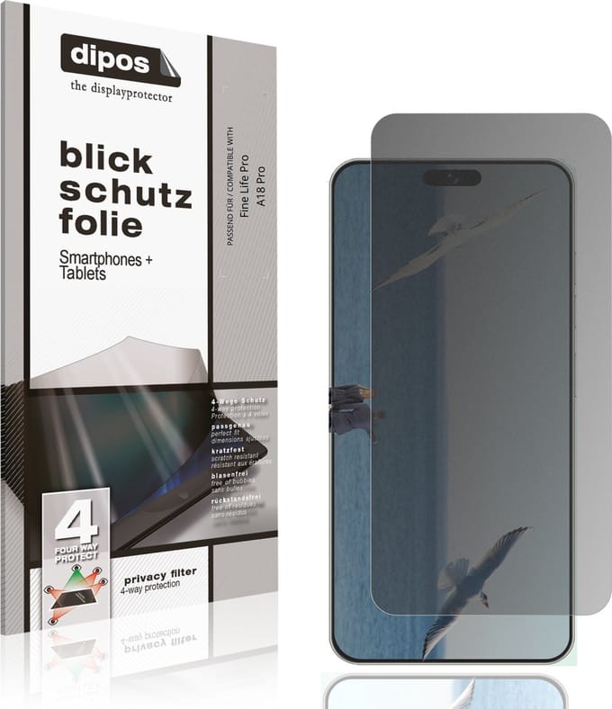 dipos – Matte Privacy Screenprotector geschikt voor Fine Life Pro A18 Pro | Anti-Spy Beschermfolie