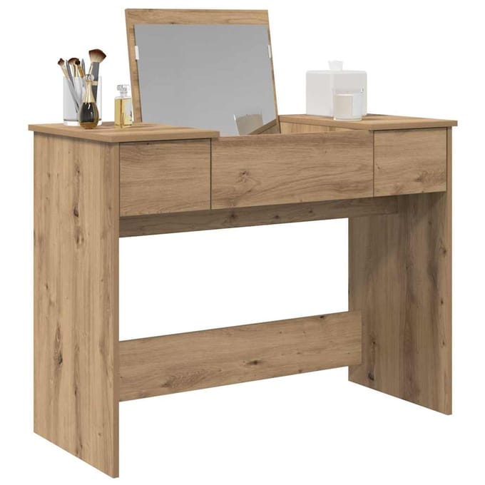 vidaXL - Cosmetische - Tafel - Artisan - Eiken - 100 - x - 45 - x - 76 - cm