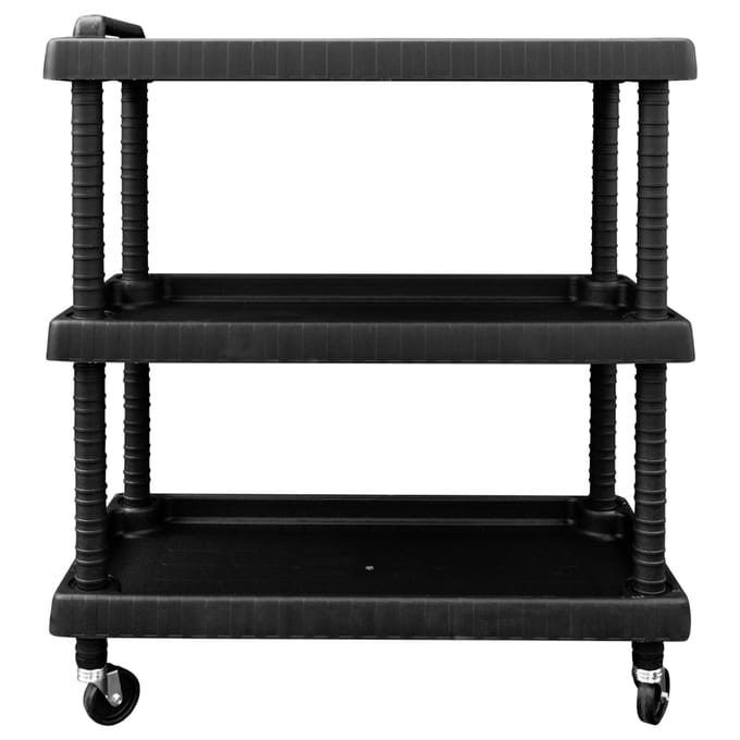vidaXL - Gereedschapswagen - 3-laags - 75x37,5x92 - cm - polypropeen - zwart