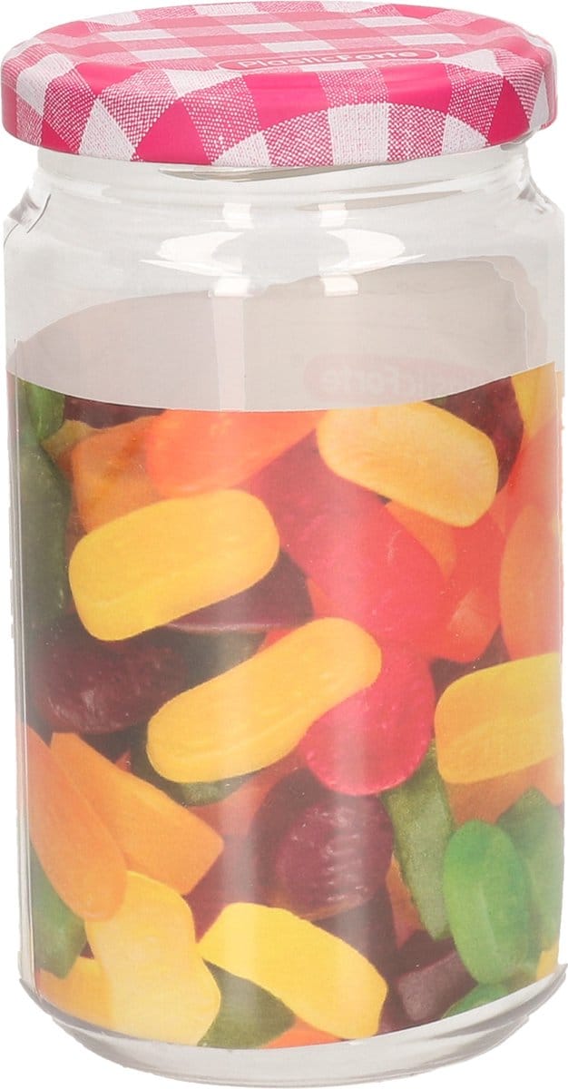 Plasticforte Weckpot/inmaakpot Classic - 450ml - kunststof - draaideksel - roze - D7 x H13 cm