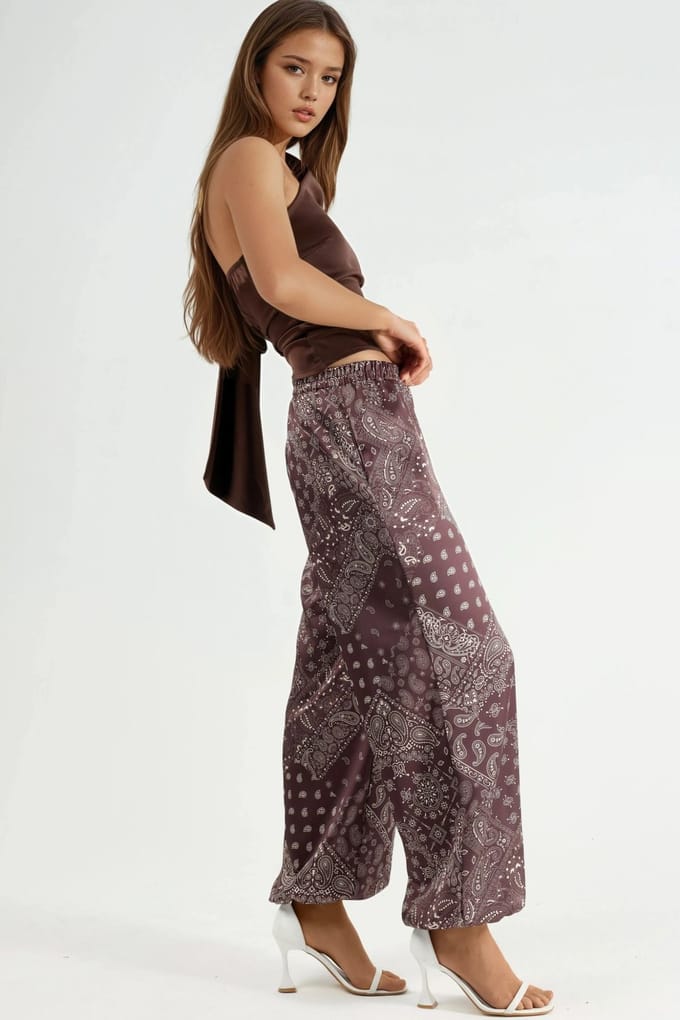 Geprinte Baggy Fit Elastische Leggings met Zakken