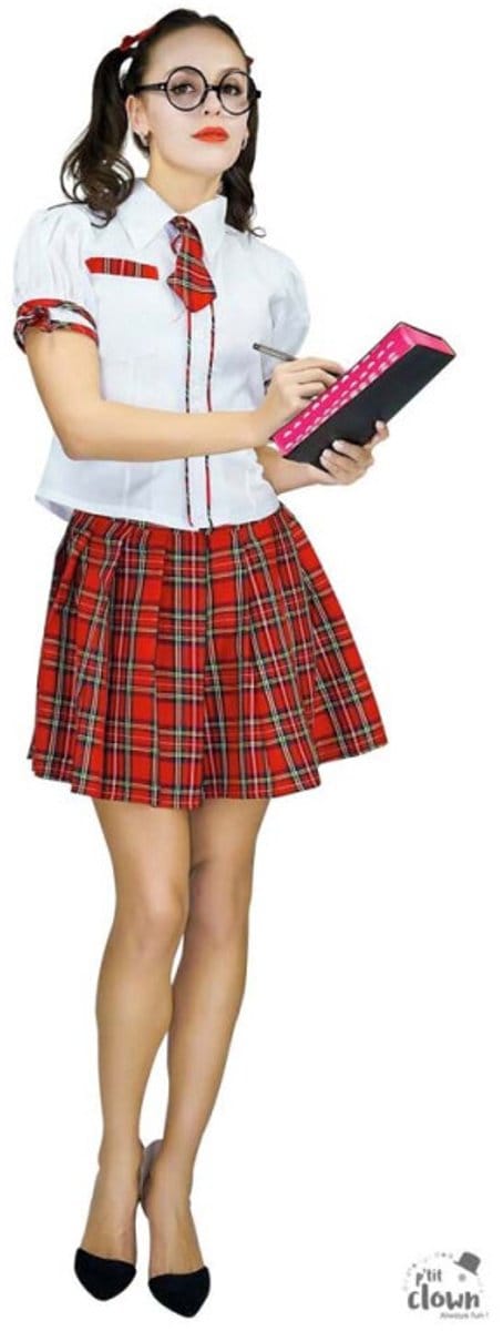 Verkleedkledij Schoolmeisje - Volwassene - Maat S/M - P'tit Clown