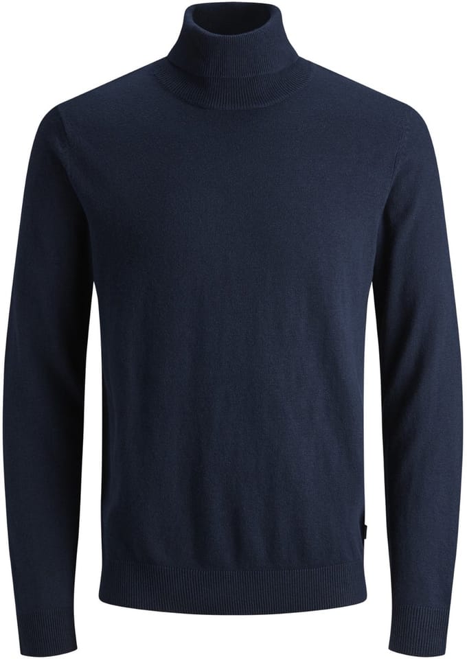 Jack & Jones - Heren Trui Emil Knit Roll Neck - Blauw - Maat L