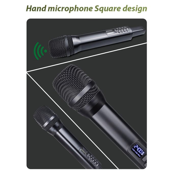 Draadloos Microfoonsysteem met Handmicrofoon Professionele Dynamische Microfoons voor Thuisbioscopen 1 Receiver and 1 Microphone
