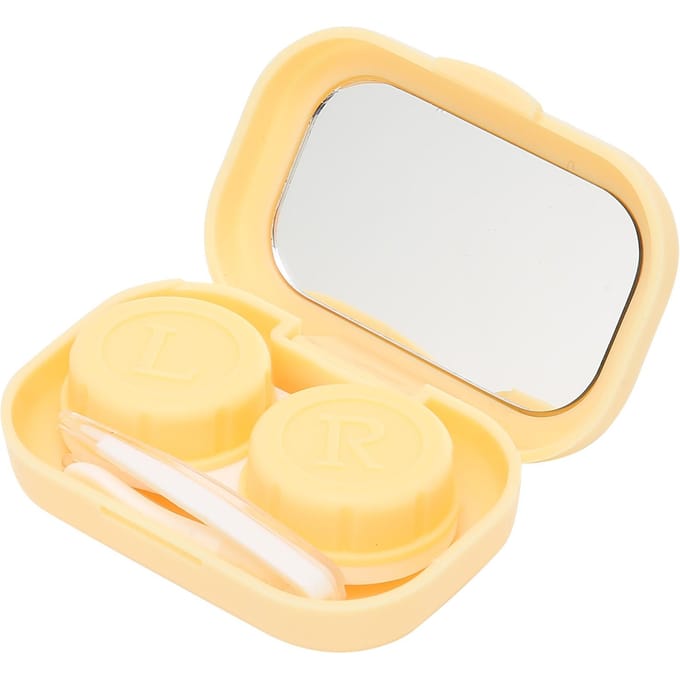 Contactlenshouder Schattig Draagbaar Contactlenscontainer Houder Doos Bewaarset Soak Kit Groen geel