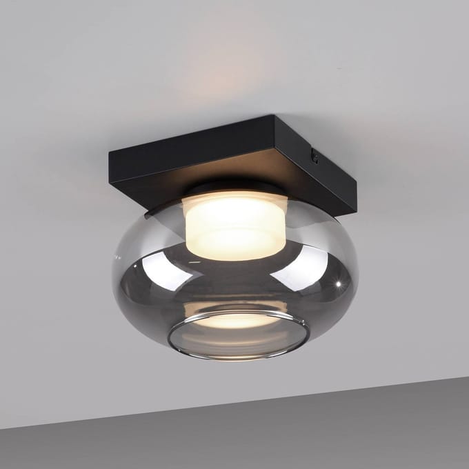 SCHÖNER WOHNEN LED plafondlamp Sia, rookgrijs 3.000 K