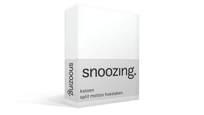 Snoozing - Katoen - Split - Molton - Hoeslaken - Lits-jumeaux - 160x200 cm - Wit