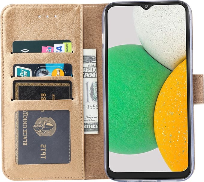 Samsung Galaxy A03 Core Hoesje - Goud – hoesje Samsung A03 Core – book case Samsung A03 Core - Arara