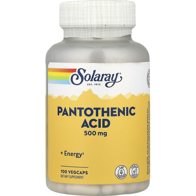 Pantotheenzuur, 500 mg, 100 vegetarische capsules