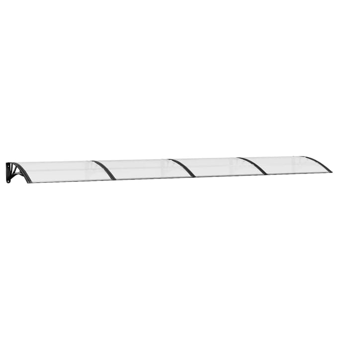 vidaXL - Deurluifel - 400x75 - cm - polycarbonaat - zwart - en - transparant