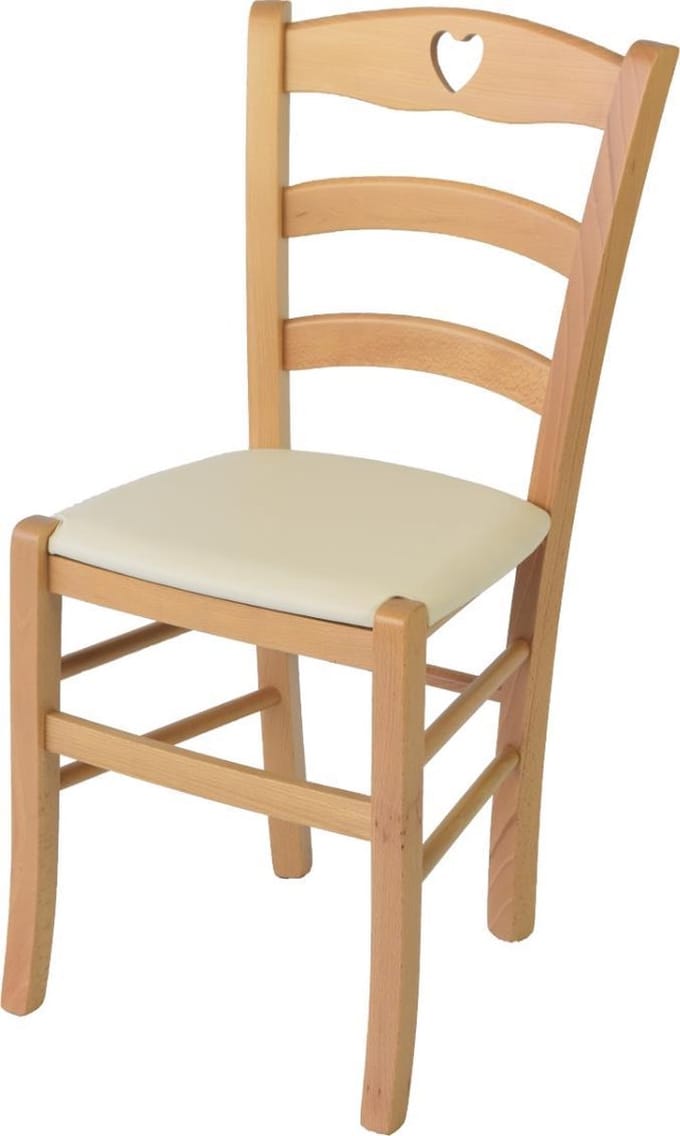 Tommychairs Cuore - Eetkamerstoelen - Set van 4 - Bruin - Kunstleer en Hout
