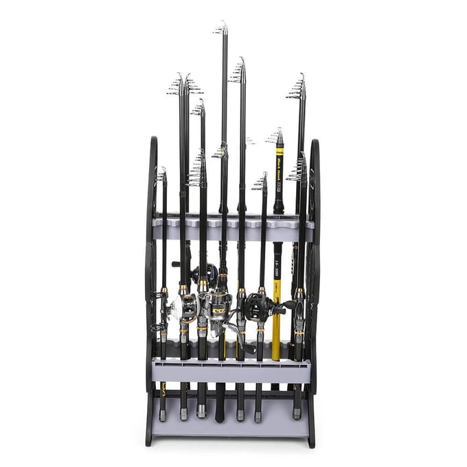 Visvorm 16 Hengelhouder Opbergrek Compacte Hengelstandaard Organizer grijs