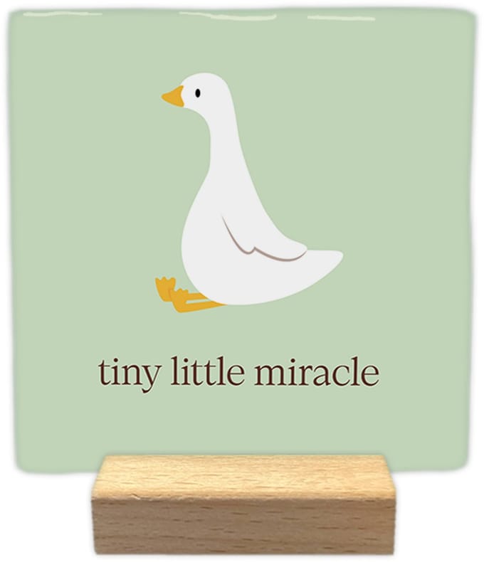 Tiny little miracle - Keramische decoratie tegel met tekst