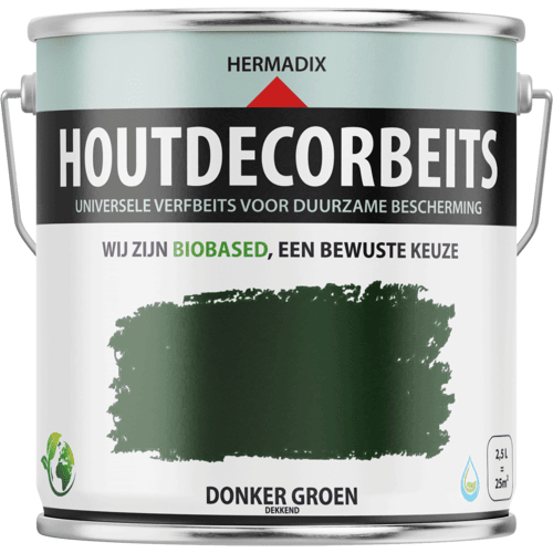 Hermadix Houtdecor Verfbeits Dekkend - 0,75 liter - 623 Donkergroen