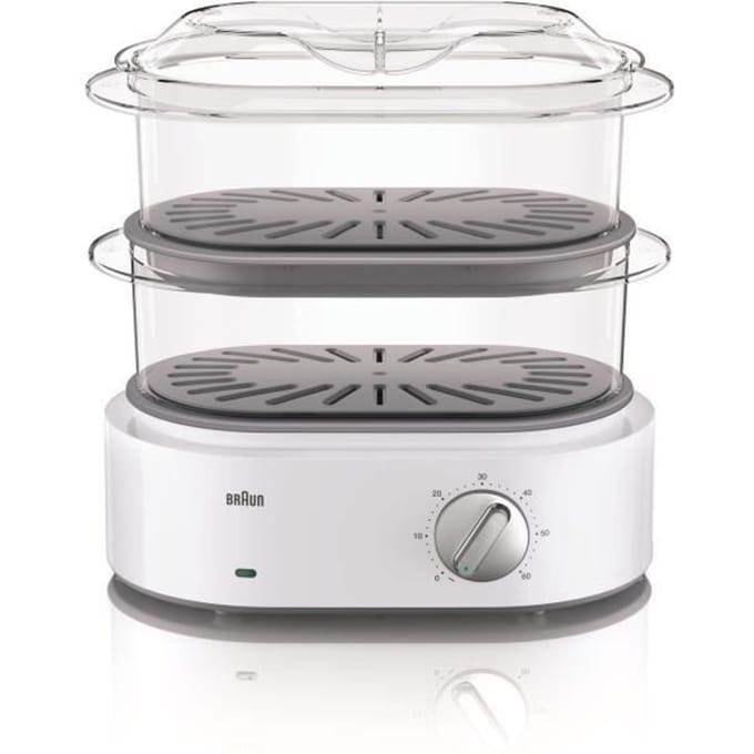 Stoomkoker BRAUN Identity Collection FS5100WH - Wit - 850W - 3.1L - Turbo stoom - Eierkoker