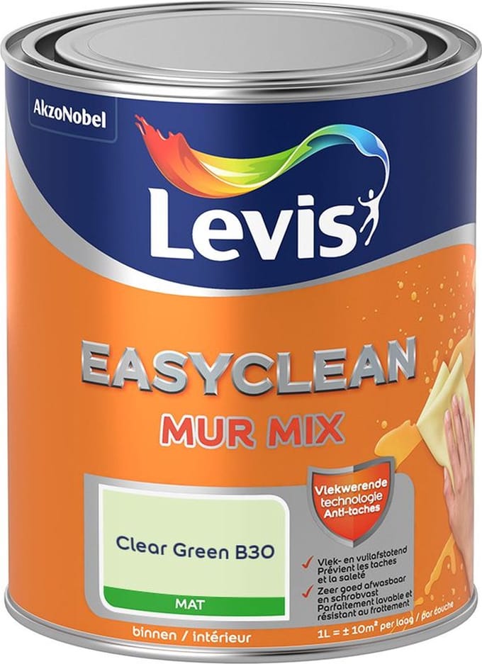 Levis - Easyclean Mur Mat Mix - Clear Green B30 - Mengverf - 1 L