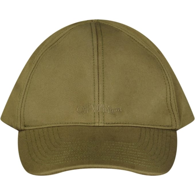 Gebroken witte monotone logo baseballpet groen
