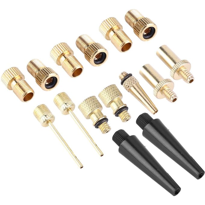 15 stuks fietsventieladapter voor SV AV DV-ventiel opblaasbare fietsen ballon beige