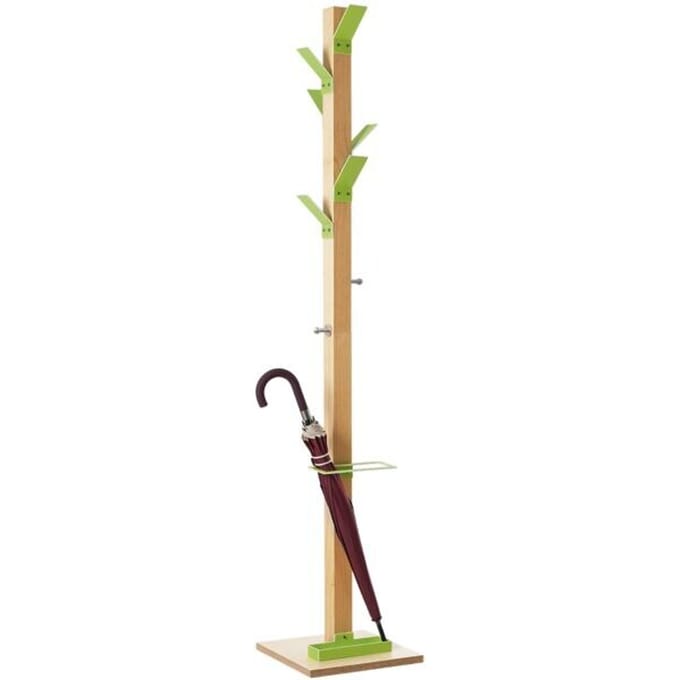 Staande kapstok Easycloth, van massief hout, met parapluhouder, 8 haken