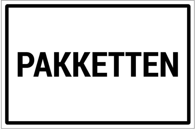 Pakketten bord | gecoat dibond materiaal | 45 x 30 cm