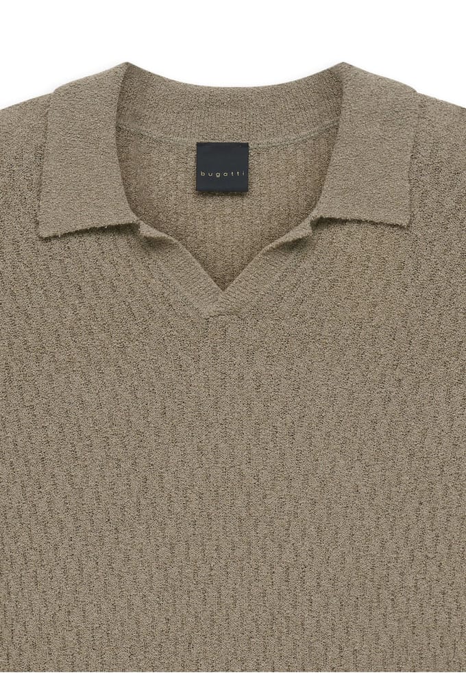 Bugatti Herren Gebreide polo regular fit van een katoenmix