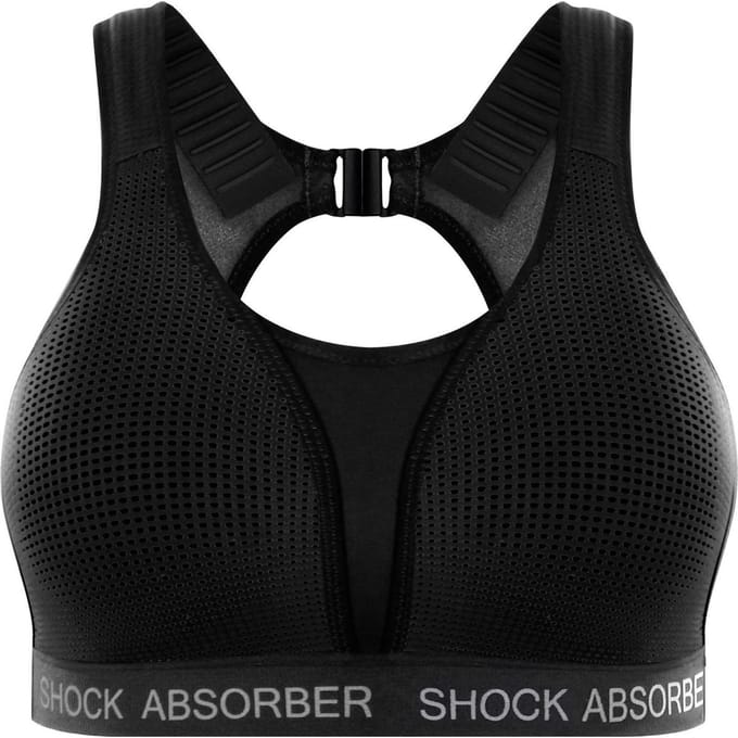 Shock Absorber - Maat 85D - Ultimate Run Bra Padded Sportbeha Dames - Zwart Silver