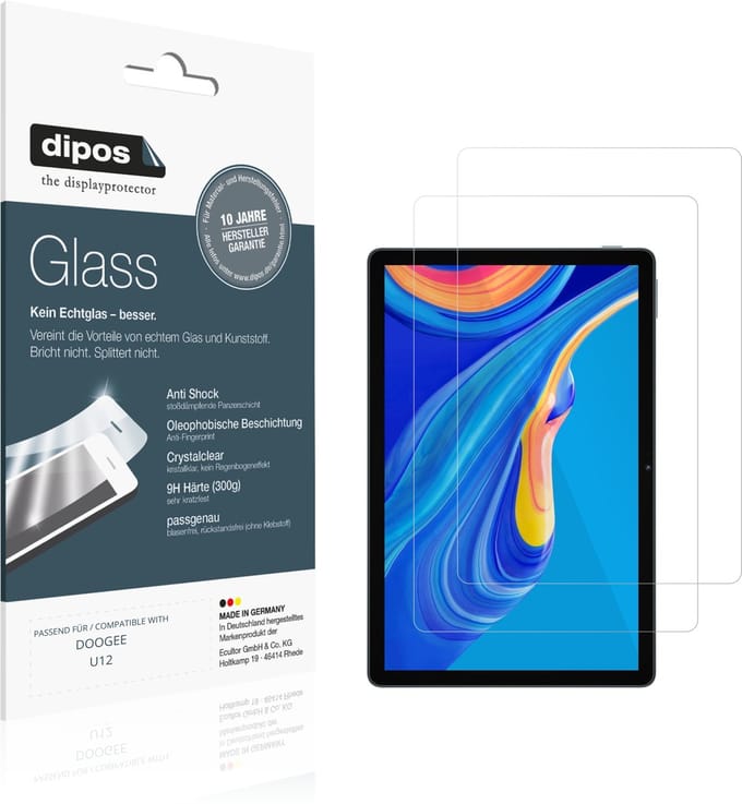 dipos – 2x Pantserfolie geschikt voor DOOGEE U12 | 9H Screenprotector