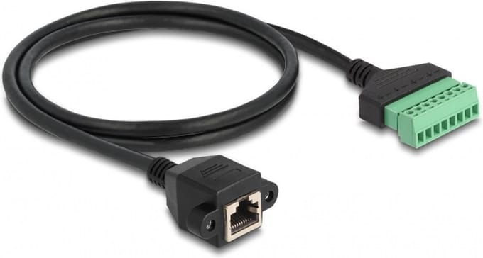Delock 66055 RJ45 Netwerkkabel, patchkabel CAT 6 U/UTP 1.00 m Zwart, Groen Onafgeschermd 1 stuk(s)