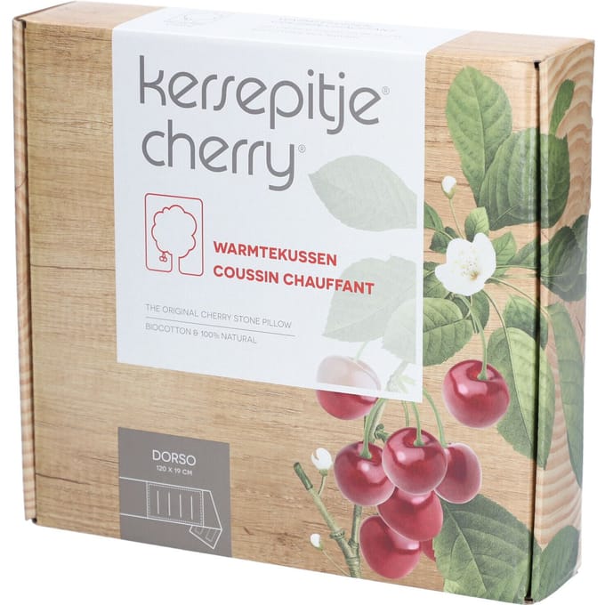 Kersepitje® Dorso - Kersenpitkussen Met Velcro - Pittenzak Magnetron - The ONLY Original - 17x120cm