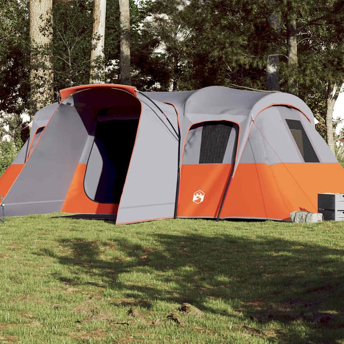 vidaXL - Tunneltent - 16-persoons - waterdicht - grijs