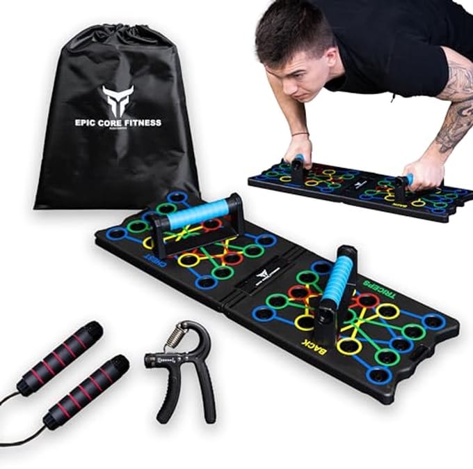 Multifunctioneel Push Up Board met Springtouw en Handgrepen - 32-in-1 Krachttraining en Cardiovasculaire Uitrusting