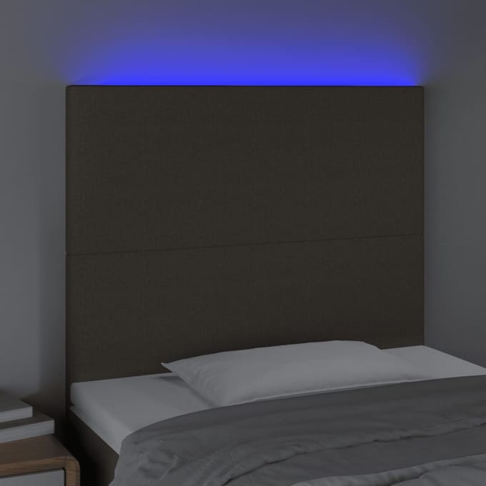 vidaXL - Hoofdbord - LED - 90x5x118/128 - cm - stof - taupe